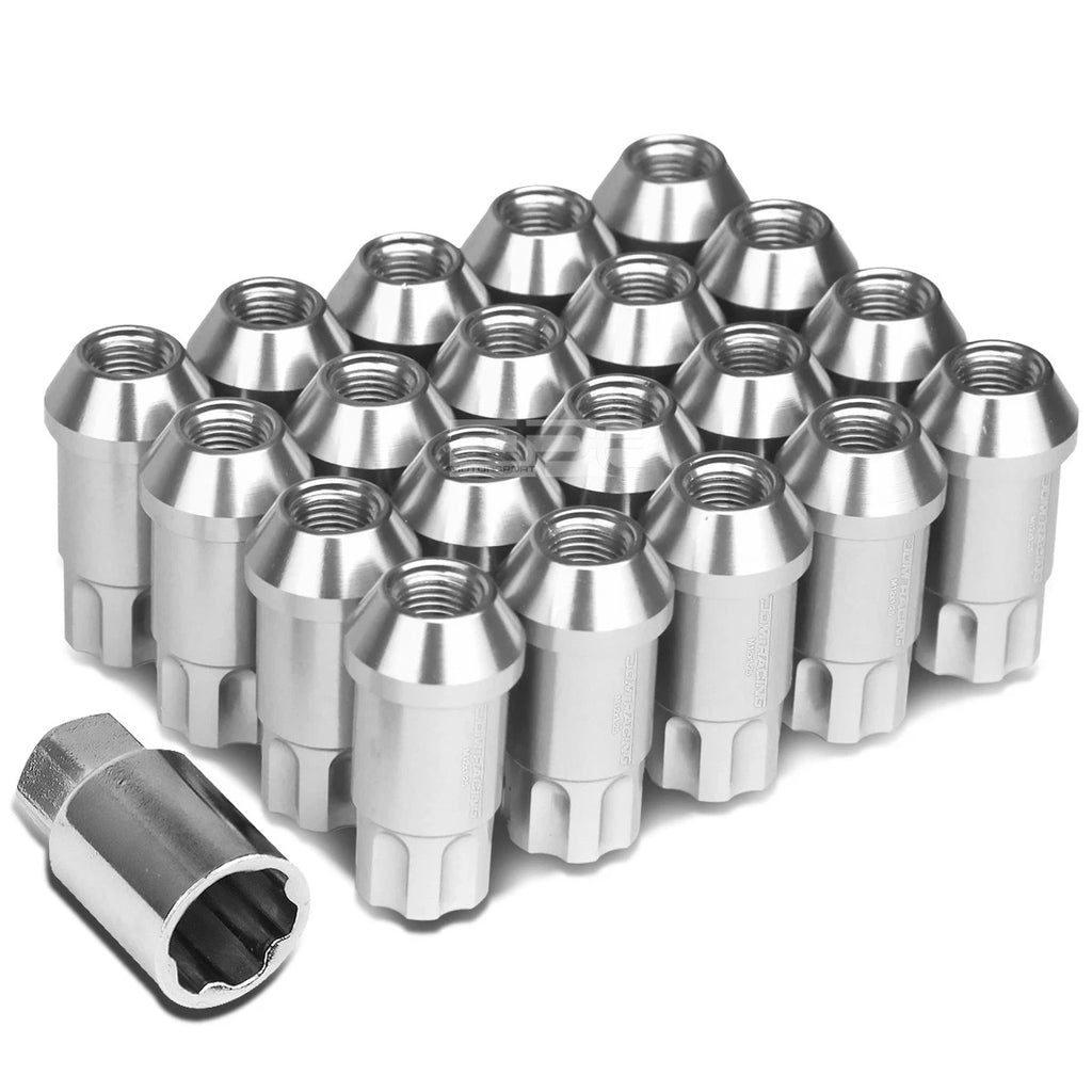 20 PC Open End M12x1.5 50mm Tall Aluminum Lug Nuts + Lock Key for JDM Vehicles