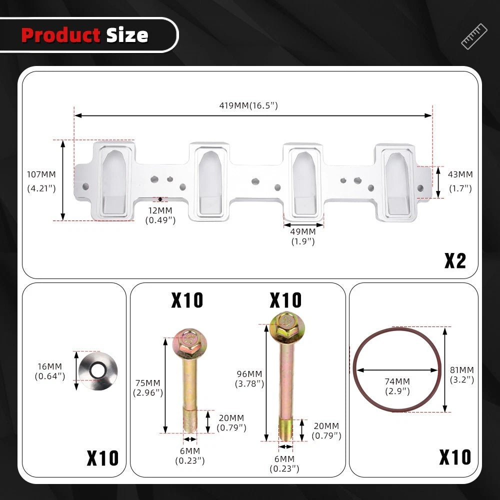 LS Cathedral Port to Rectangle Port Intake Manifold Adapters