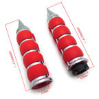 Chrome Red 7/8" Hand Grips for Harley V-Rod (2002–2017) / Suzuki Volusia (2001–2004)