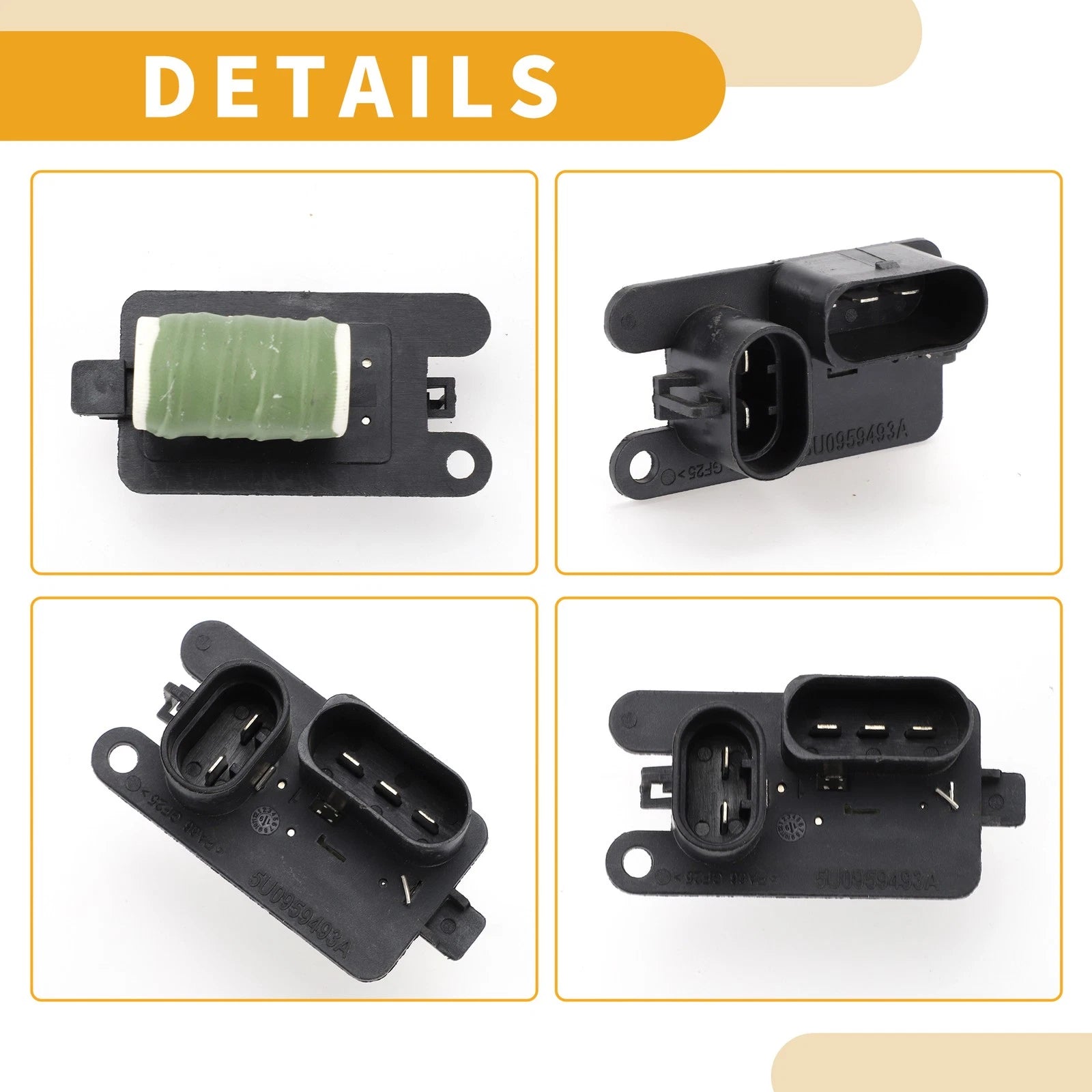 HVAC Blower Motor Resistor No. 5U0959493 for Volkswagen Golf G5 G6 (2002–2006)