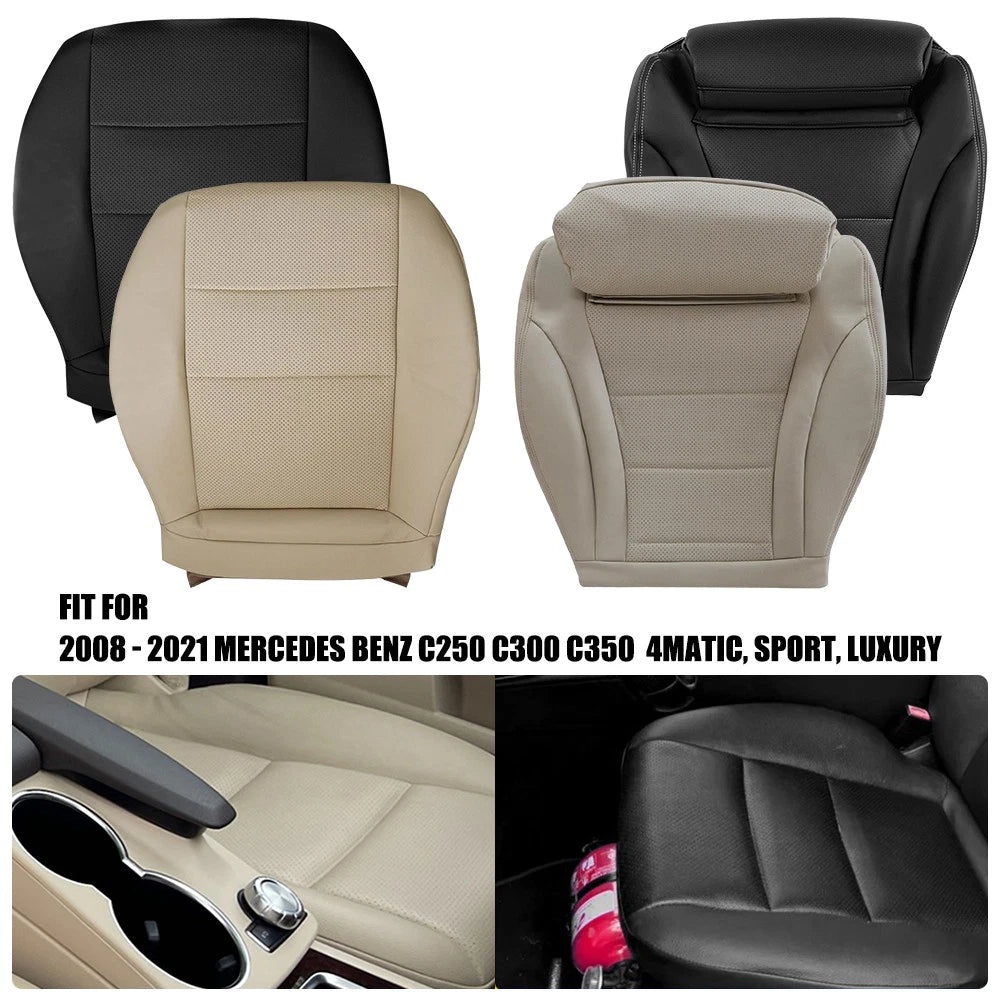 Leather Driver Bottom Seat Cover for Benz C250 C300 C350 (2008–2021)