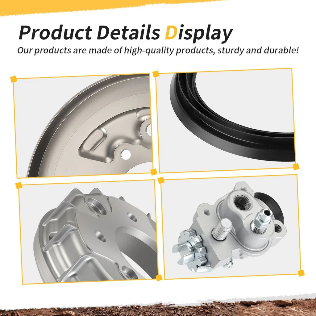 Front Brake Drum Hub Plate Shoes Kit for Honda Rancher 350 TRX350FE/FM (2000–2003)
