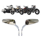 Chrome 8mm Rear View Mirrors for Harley Sportster XL883 1200 Touring Softail