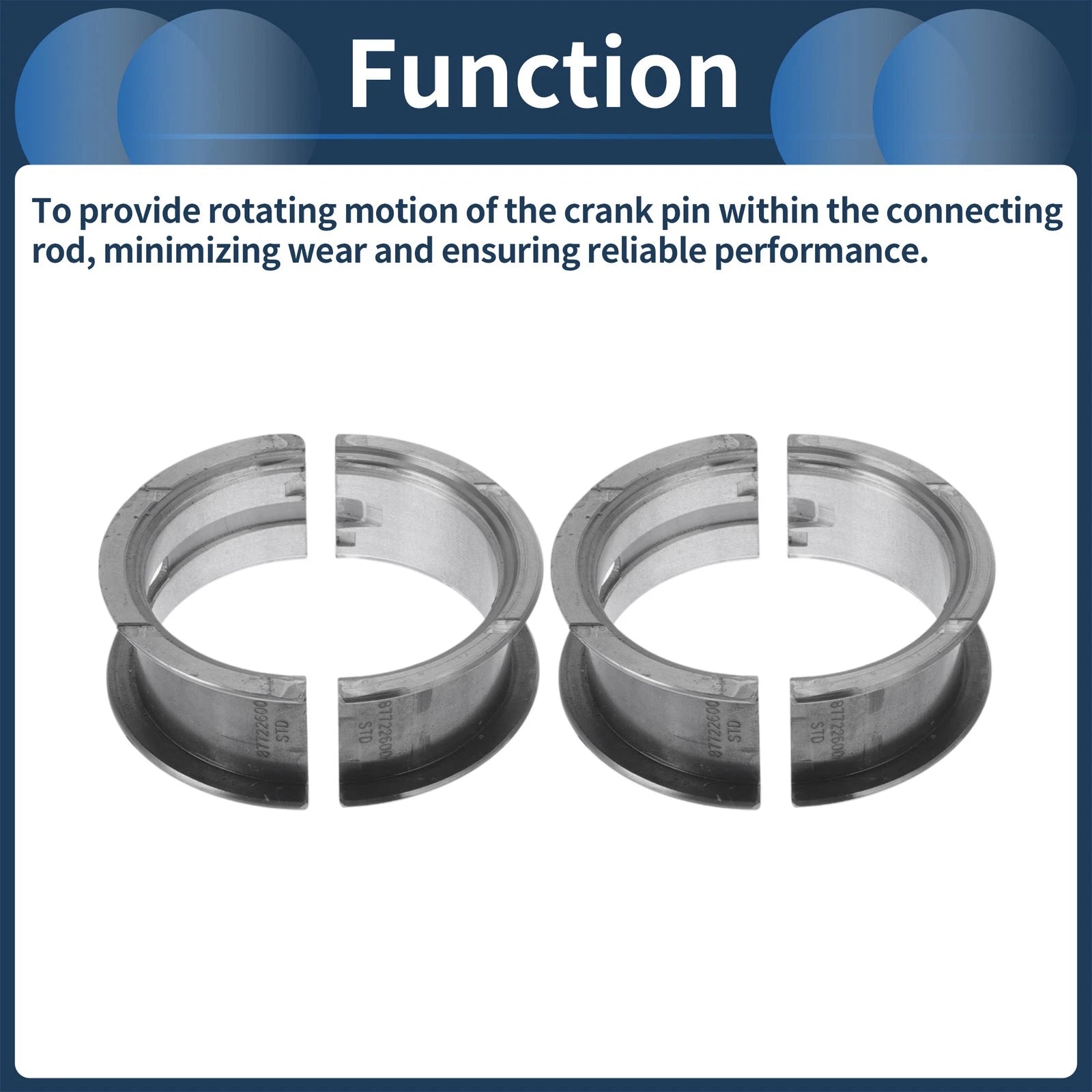 Main Bearing Set No.056105501B for Volkswagen Polo (1999–2009) 10 Pcs
