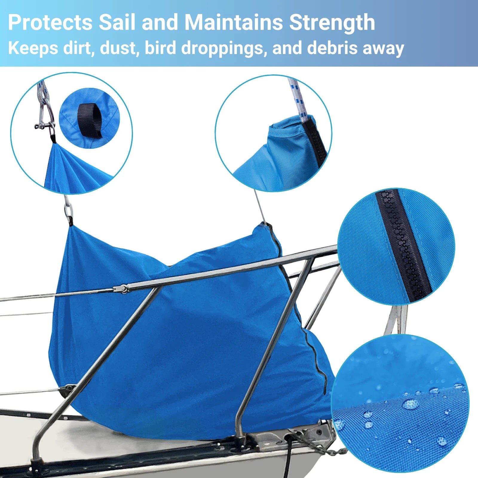 Waterproof Jib Sail Storage Bag for Sailboat (600D)