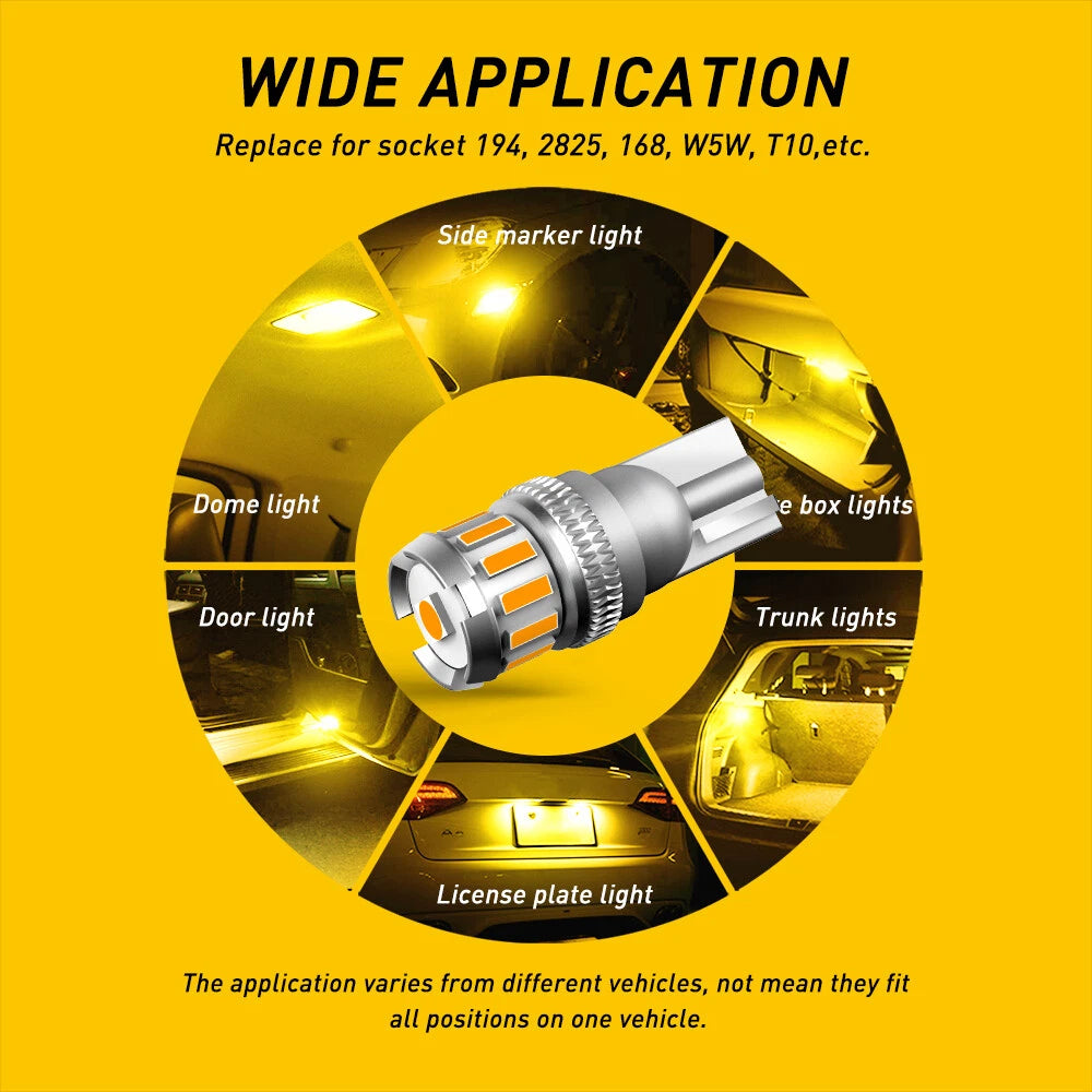 AUXITO T10 LED Side Marker Bulbs 168 194 192 2825 for Universal (2010–2023)