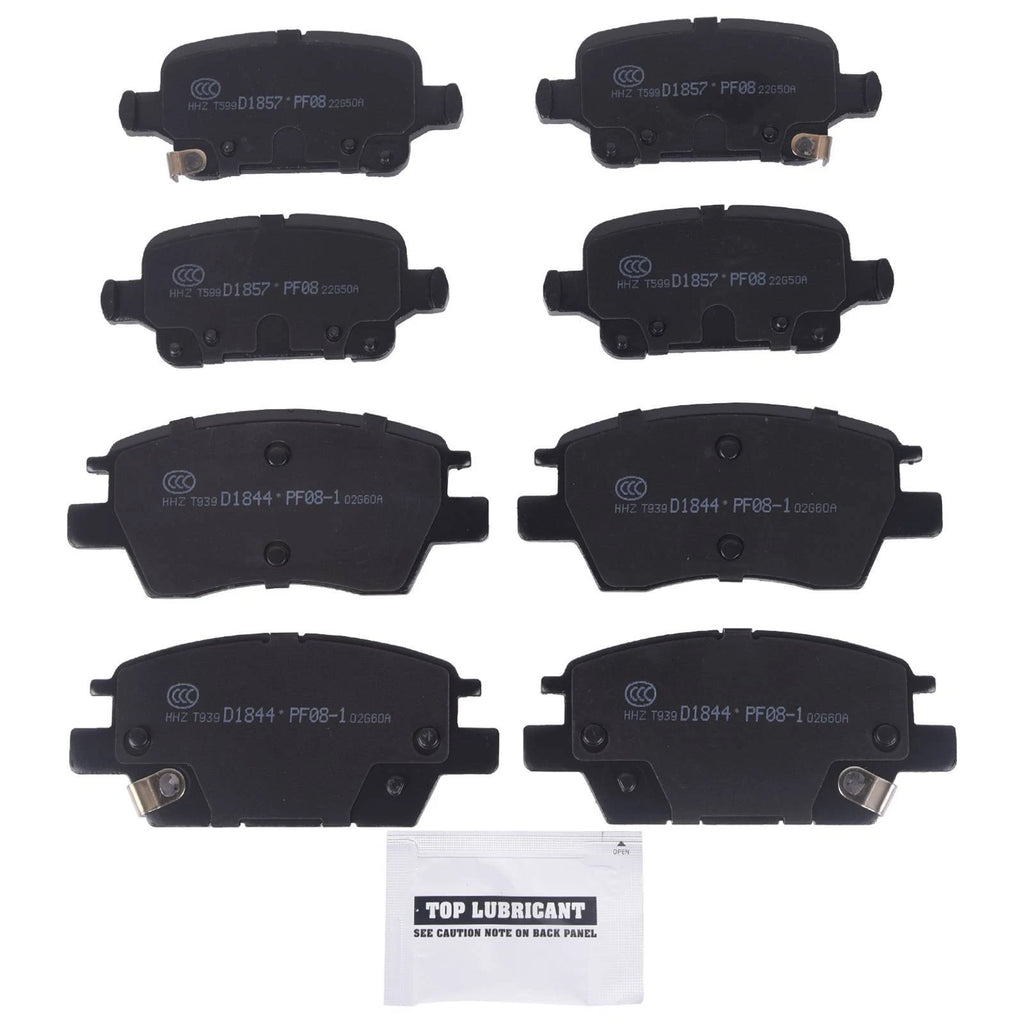 Set of 8 Ceramic Brake Pads for Chevrolet Cruze Volt Bolt EV EUV (2011–2023)