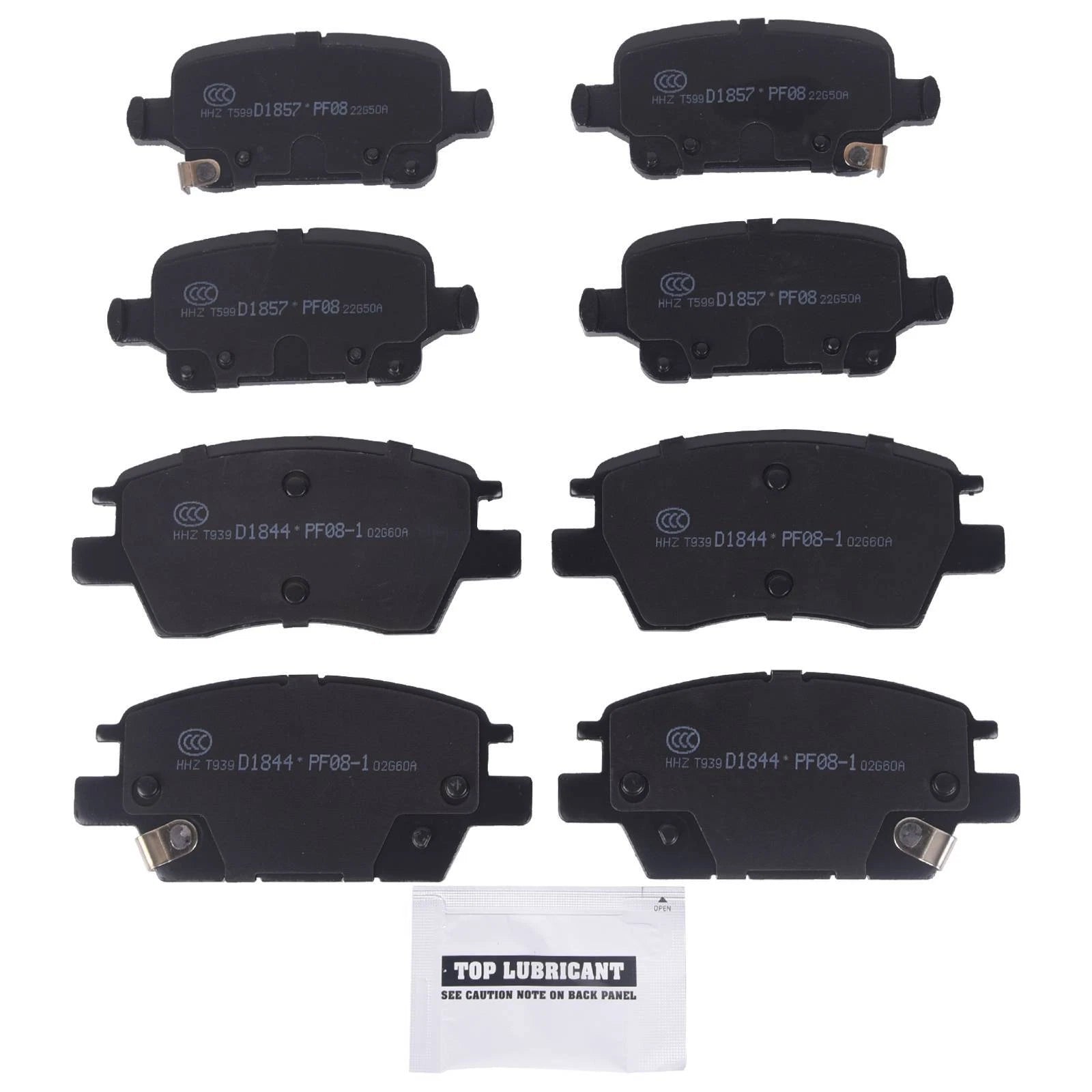 Set of 8 Ceramic Brake Pads for Chevrolet Cruze Volt Bolt EV EUV (2011–2023)