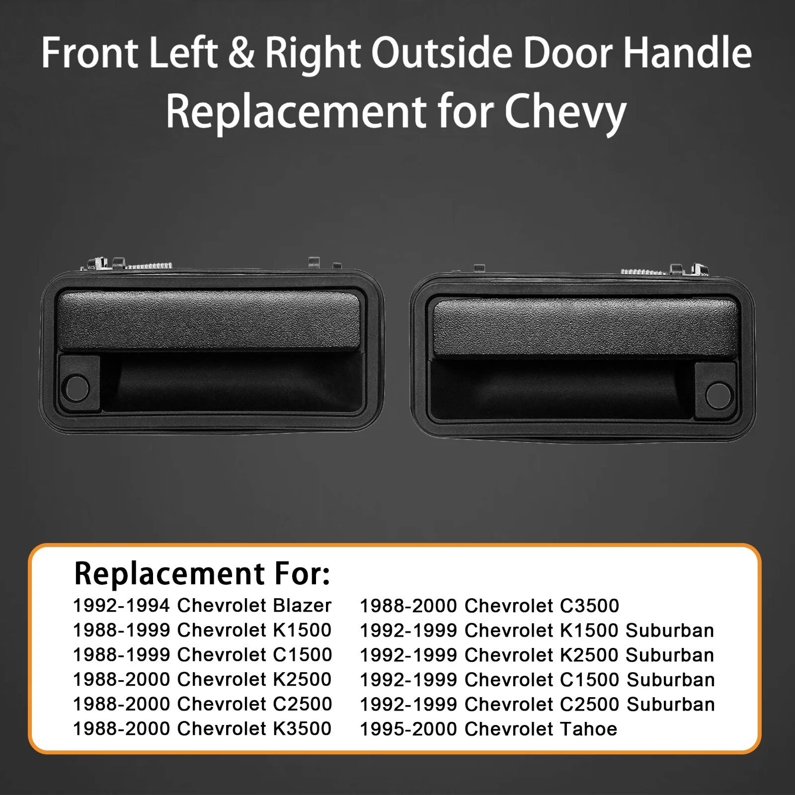 Set of 2 Metal Exterior Door Handles for Chevy C/K 1500 2500 3500 (1988–2001)