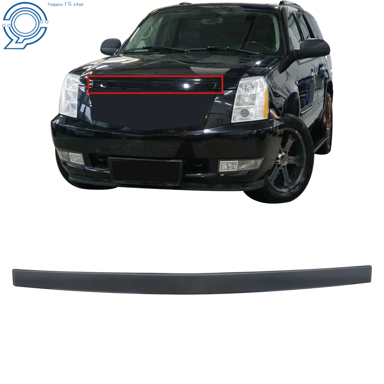 Gloss Black Front Hood Molding Trim for Cadillac Escalade (2007–2014)