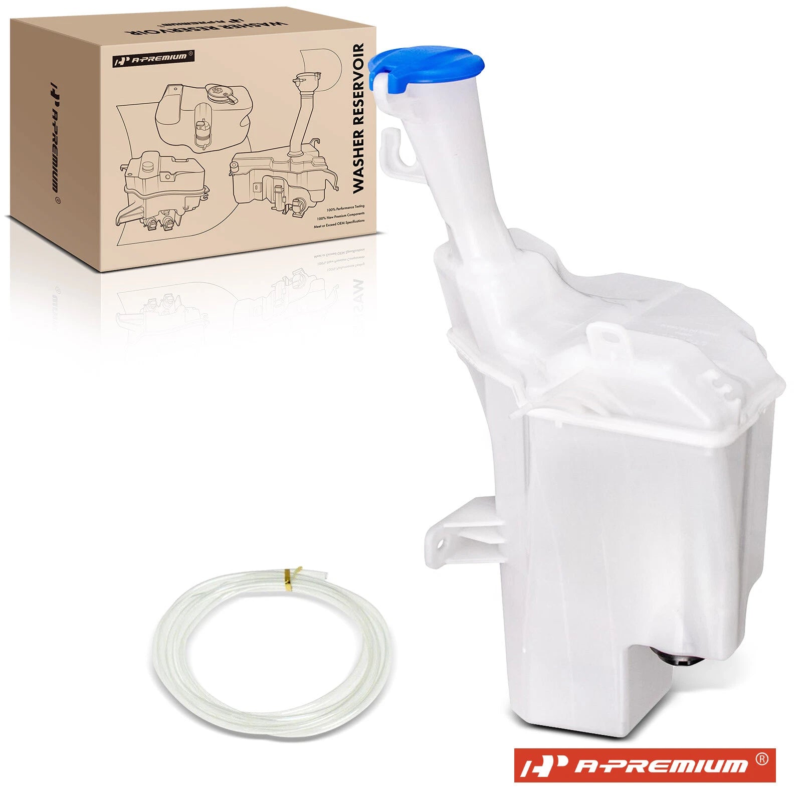Windshield Washer Reservoir with Cap, Pump & Sensor for Kia Forte (2014–2016)