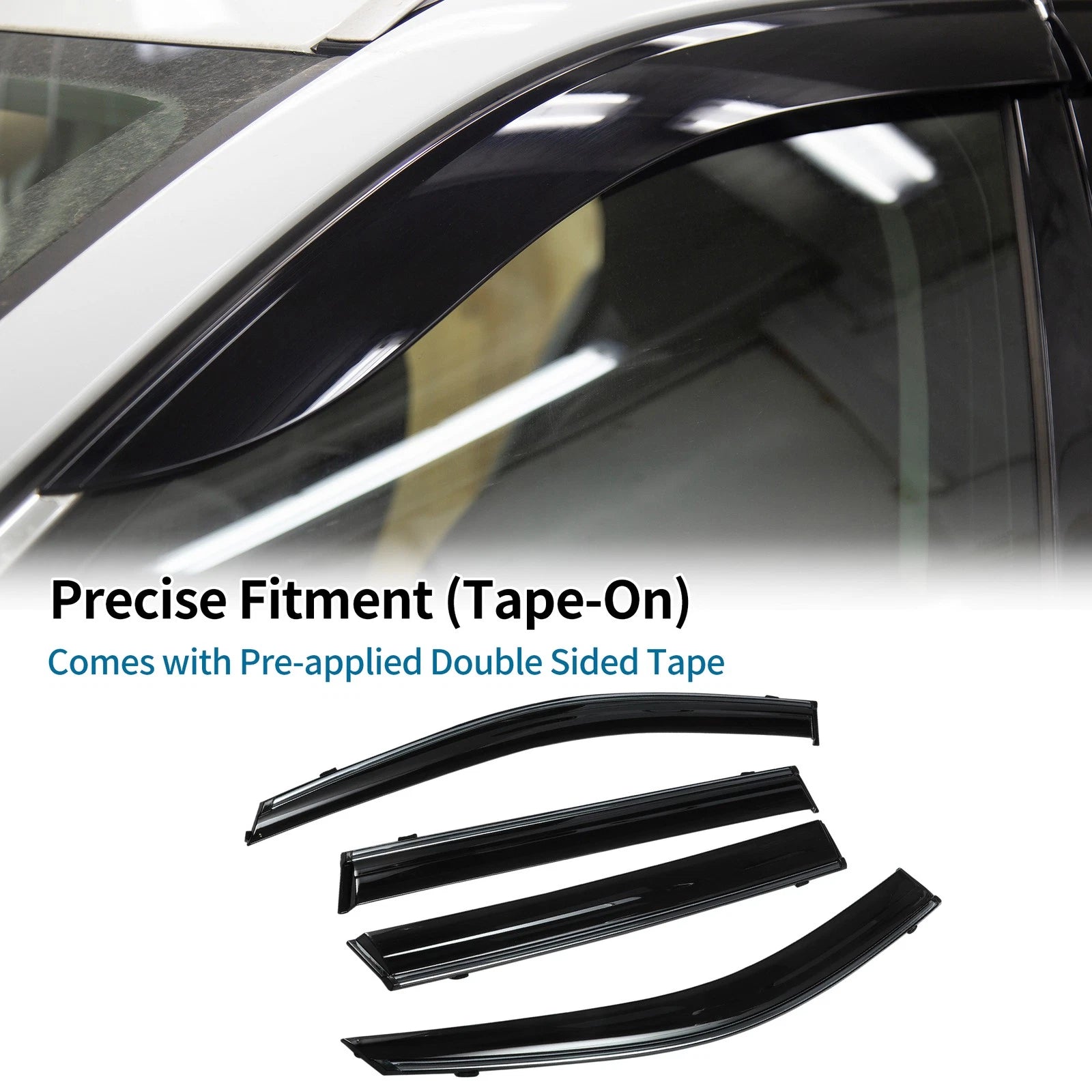 Set of 4 Window Deflectors for Subaru Outback (2010) - Black Vent Visors