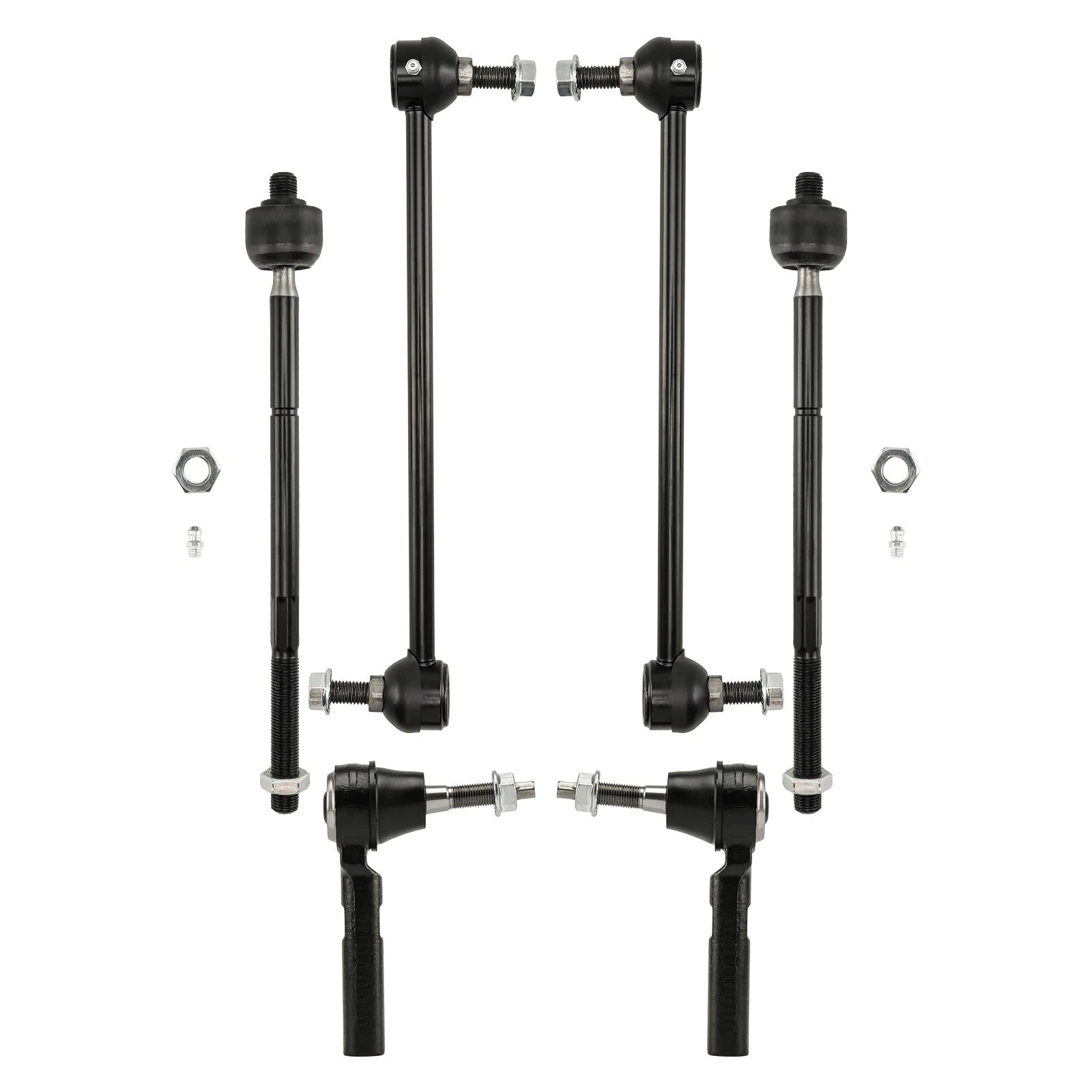 8pc Front Lower Control Arms, Tie Rods, Sway Bars for Chrysler Town & Country (2008–2020)