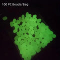 Set of 100 Transparent Luminous Fishing Beads for Drill Bits (47mm, 50mm)