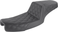 SADDLEMEN Step-Up Seat for Dyna (2004–2017) 891-04-175, Black, Lattice Stitch