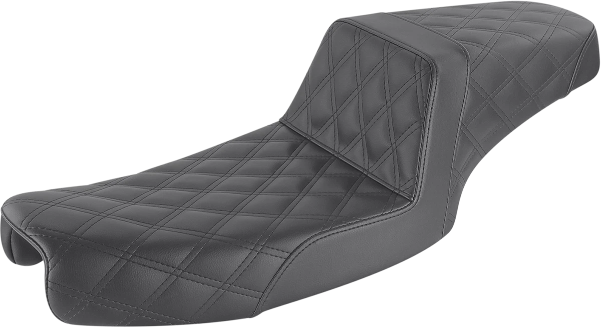 SADDLEMEN Step-Up Seat for Dyna (2004–2017) 891-04-175, Black, Lattice Stitch
