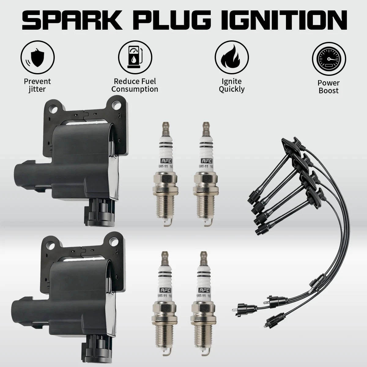 2X Ignition Coils + Wire + 4X Spark Plugs for Toyota Camry 1997–2001 UF180