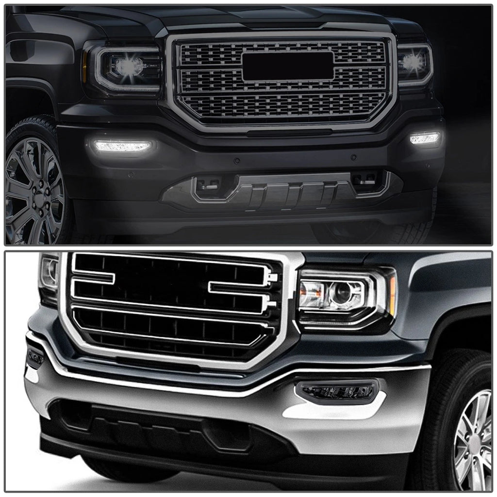 Chrome Smoked Fog Lights for GMC Sierra 1500 (2016–2018)