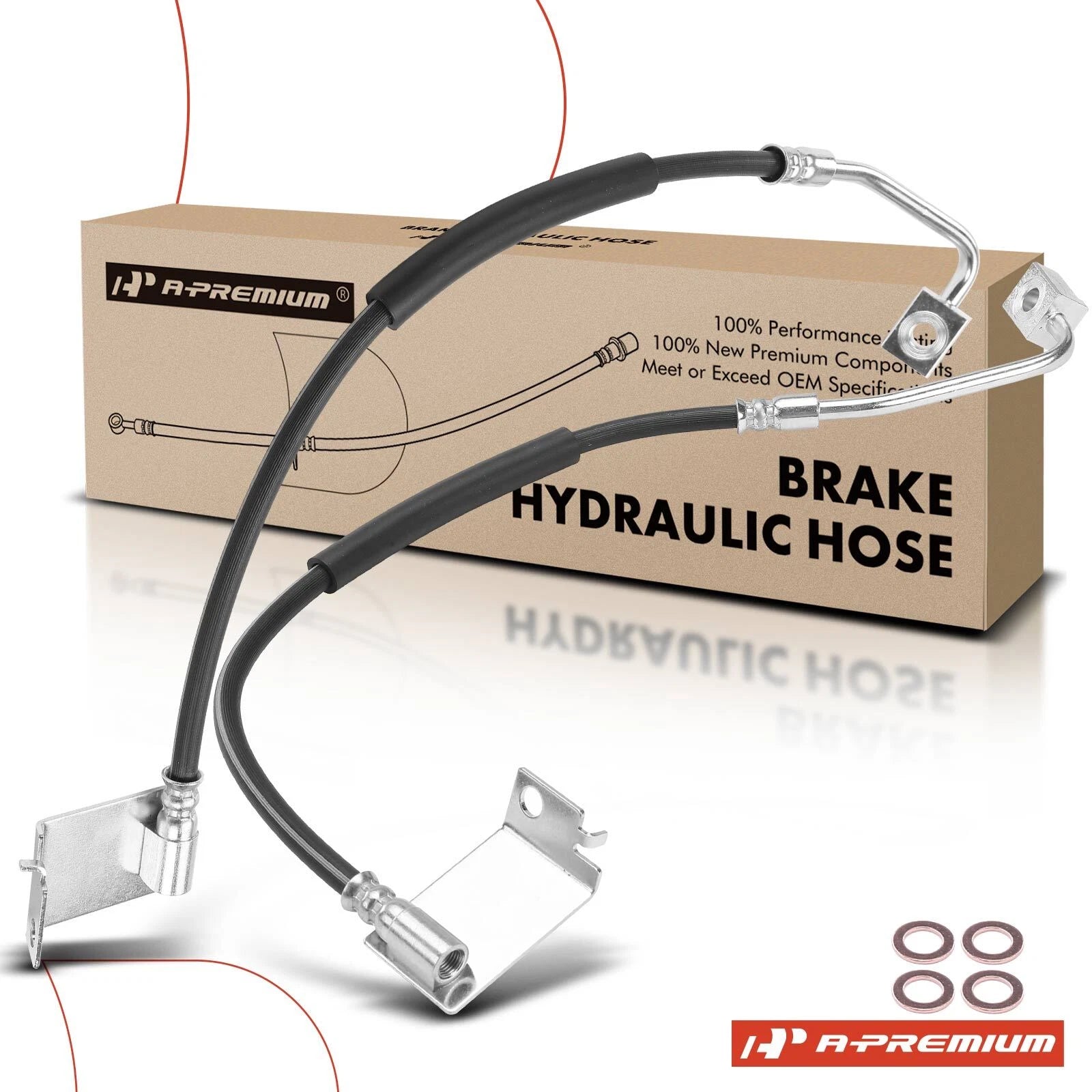 2X Rear Side Brake Hydraulic Hose for Ford F-550 Super Duty (1999–2004)