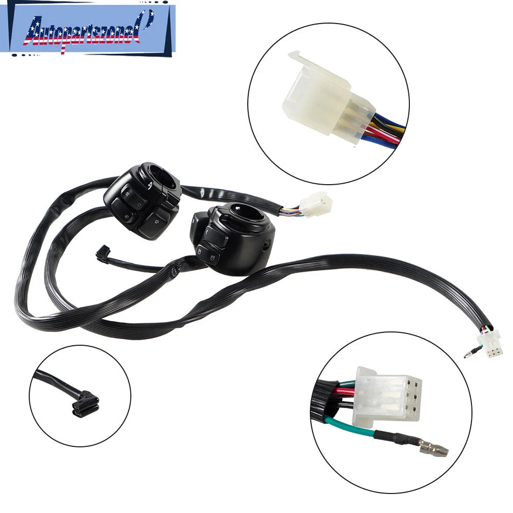 1" Handlebar Control Switch Housing Wiring Harness for Harley Dyna (1996–2012)