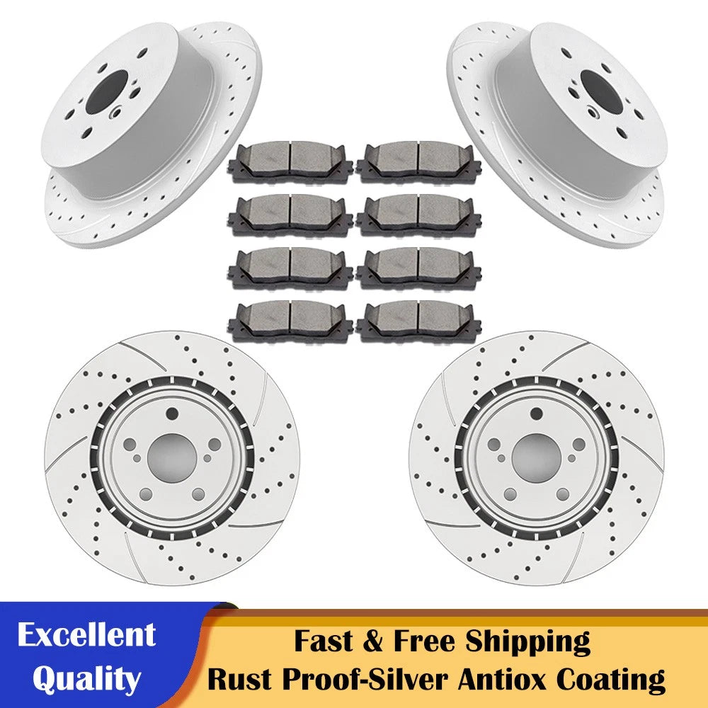 Drilled Brake Rotor and Ceramic Pad Kit for Toyota Highlander (2008–2014)