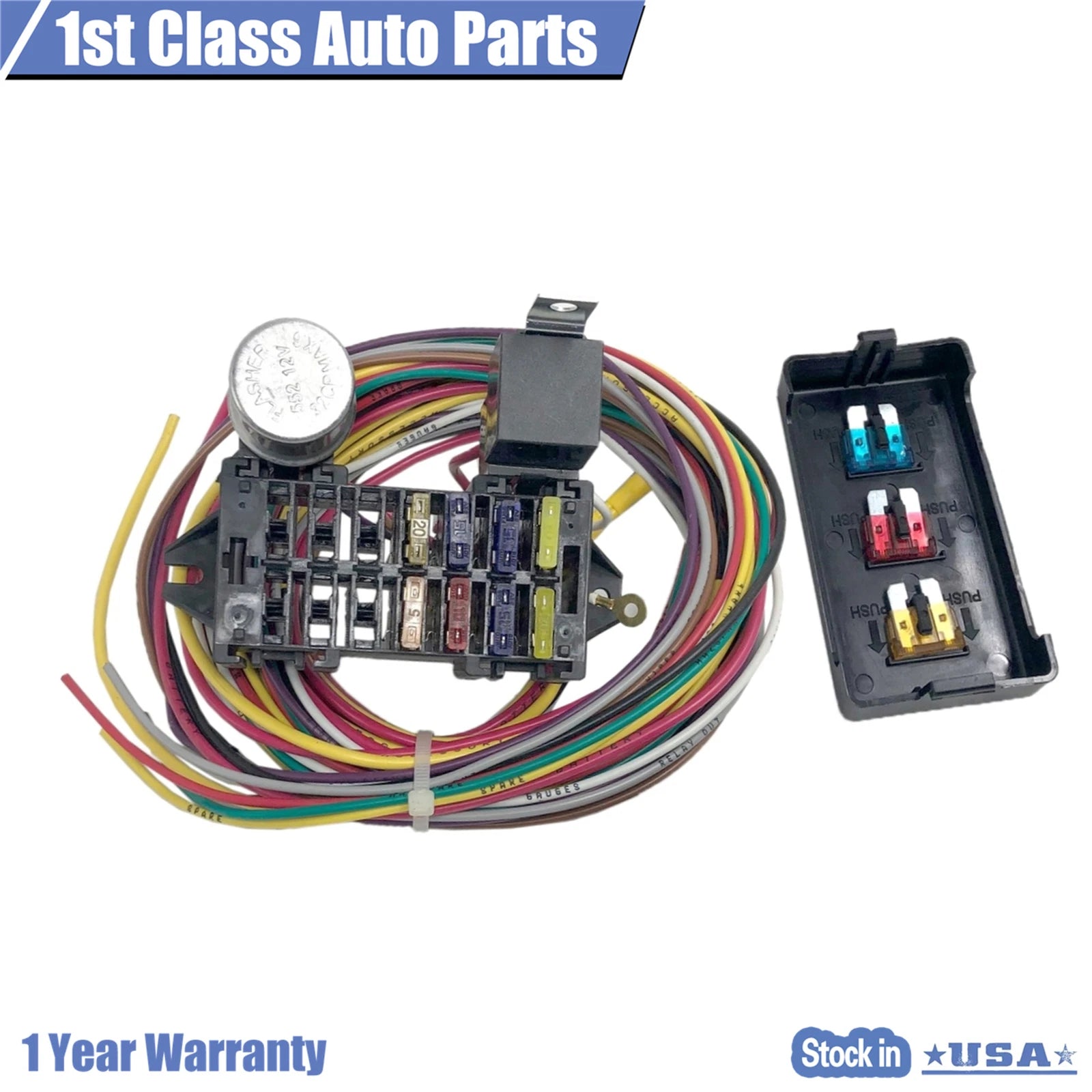 Universal Circuit Basic Wire Harness Fuse Box for Hot Rod Truck (12V)