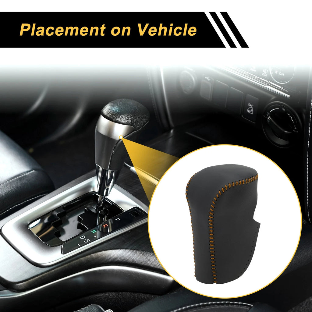 Gear Shift Knob Cover for Honda Accord (2008–2012) Black Brown Faux Leather