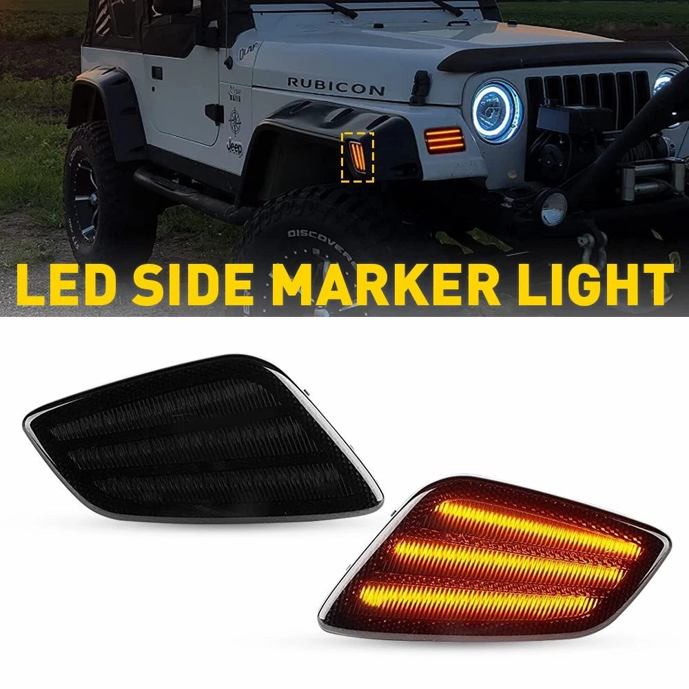 LED Smoke Side Marker Signal Light for Jeep Wrangler TJ (1997–2006)
