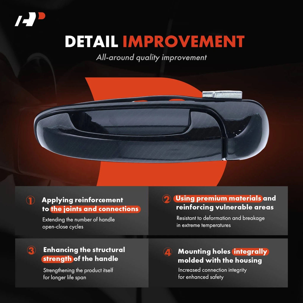 2X Rear Exterior Door Handle for Ram Dakota (2011)