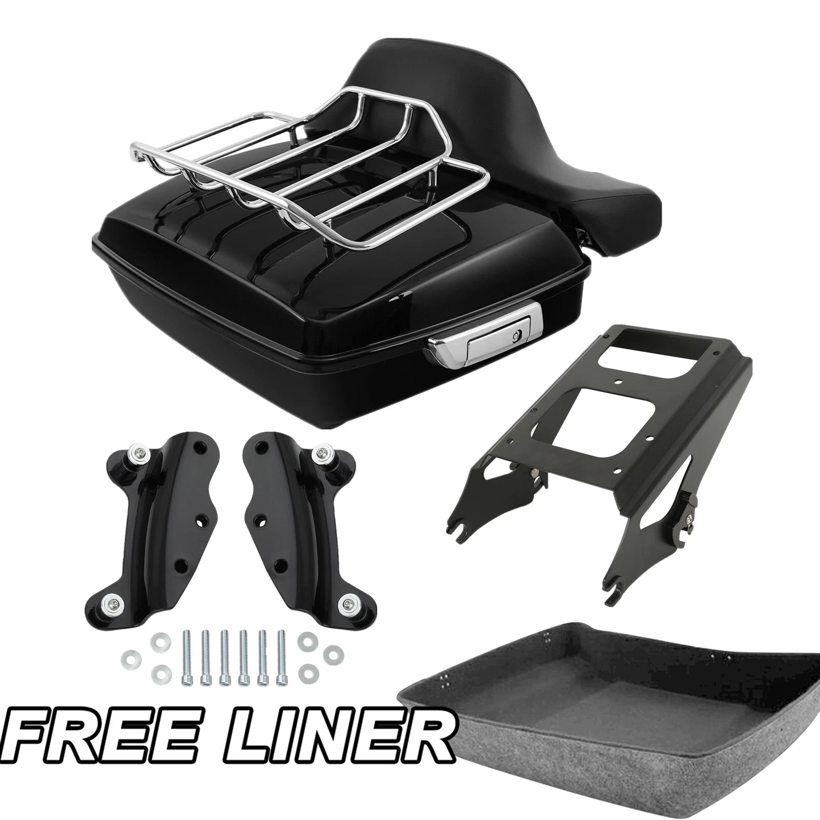Chopped Trunk Mount Rack Docking Kit Pad for Harley Street Road Glide (2009–2013)