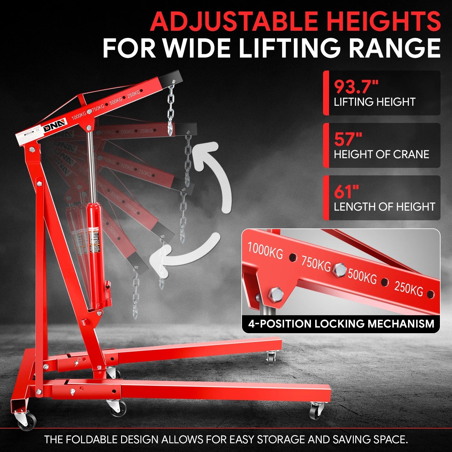 Engine Motor Hoist Leveler for 1 Ton Cherry Picker Shop Crane Lift Tool