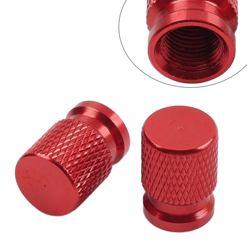 Set of 4 Tire Valve Caps for Car Motor Rim Vent (Red)