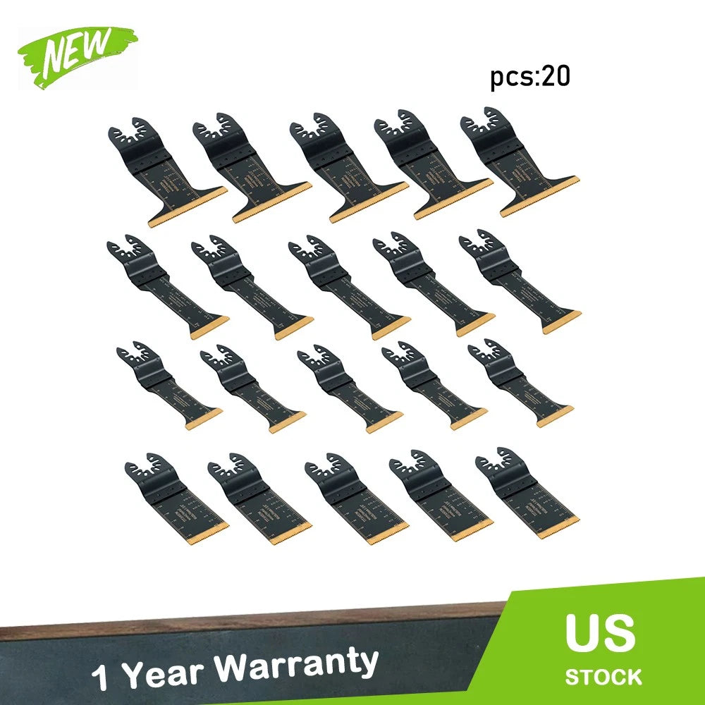20 PCS Titanium Metal Cutting Blades for Universal Multitool