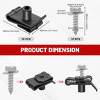 M6-2.5 Body Bolts & U Nuts Set for Toyota RAV4 Prius (20pcs)