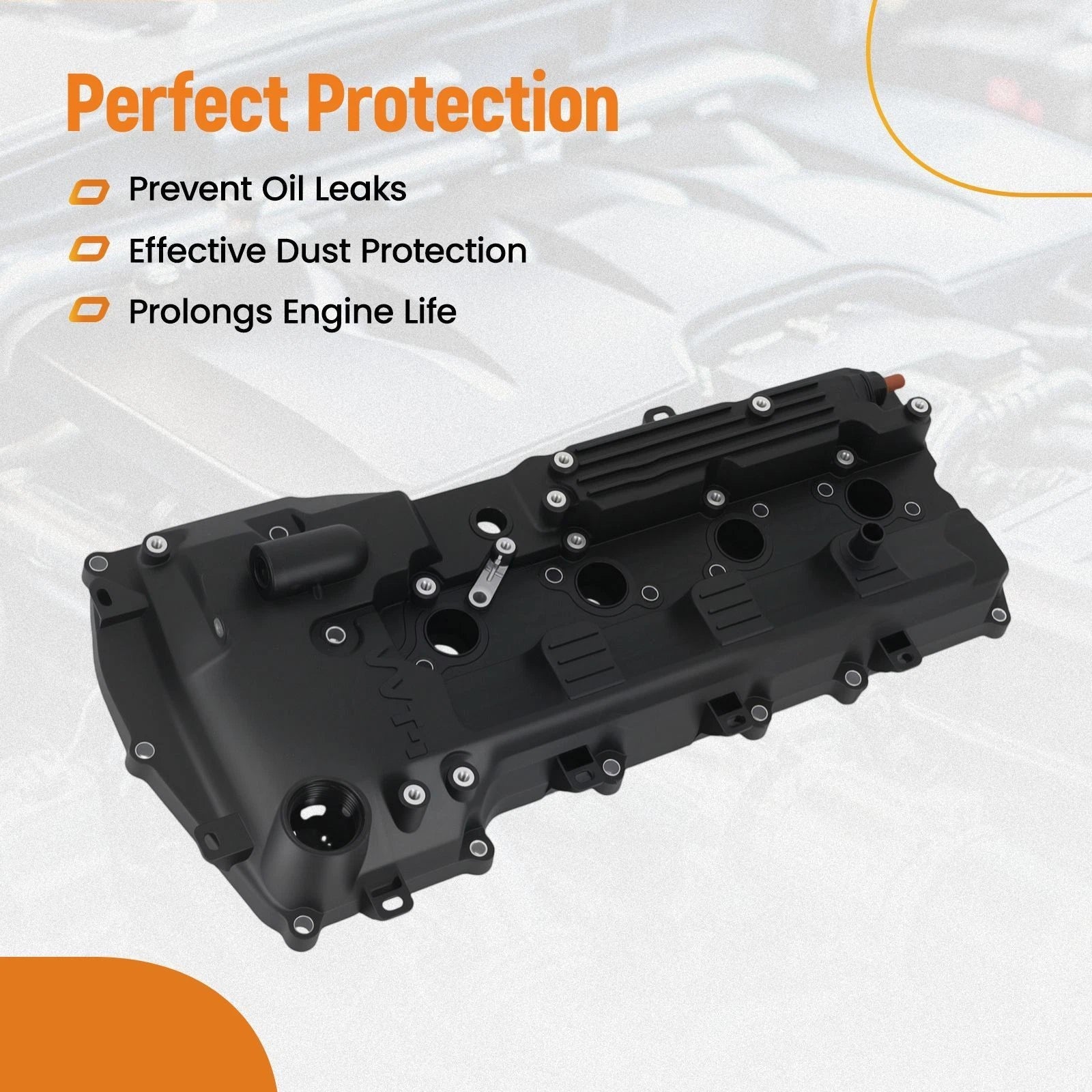 Black Engine Valve Cover for Toyota Tacoma 2.7L (2016–2021) 112010C060