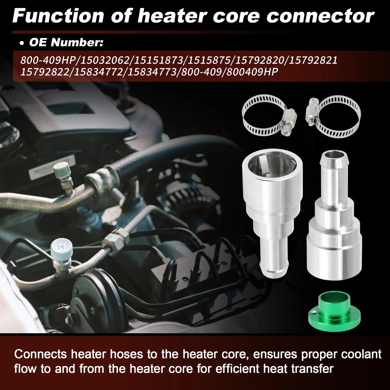HVAC Heater Hose Connector 800-409HP for Ford GMC Chevrolet 