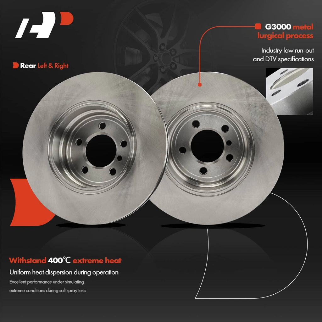 Rear Disc Brake Rotors & Ceramic Pads for BMW 750i 2006–2008