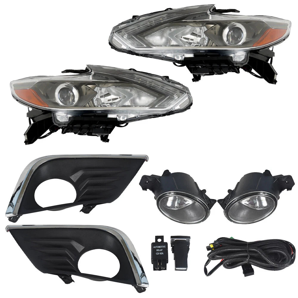 RH+LH Fog Lights & Headlights Projector for Nissan Altima (2016–2018)
