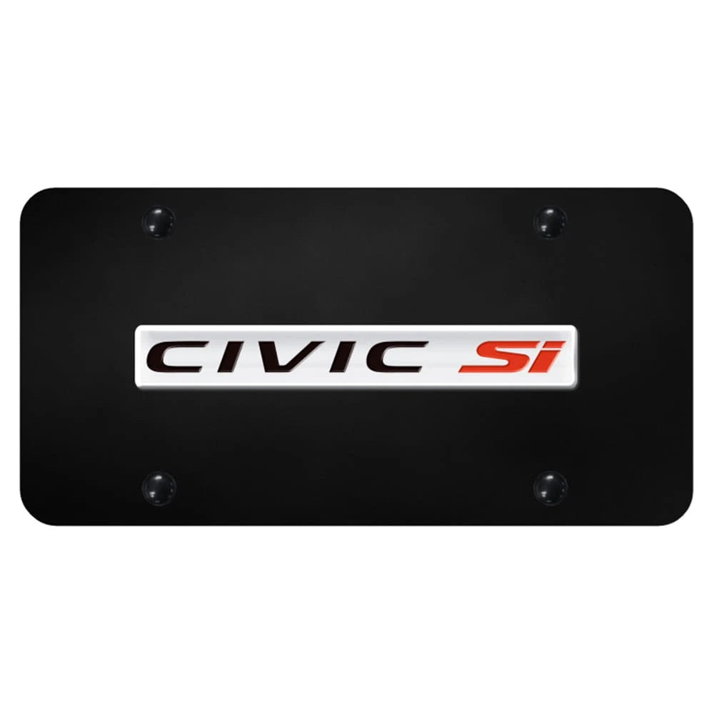Chrome Name on Black License Plate - Officially Licensed for Honda Civic Si