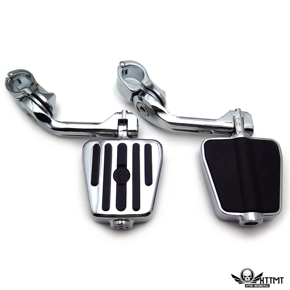 Furious Avenger Skull Chrome Highway Foot Pegs for Motorcycle (5", 1.25")
