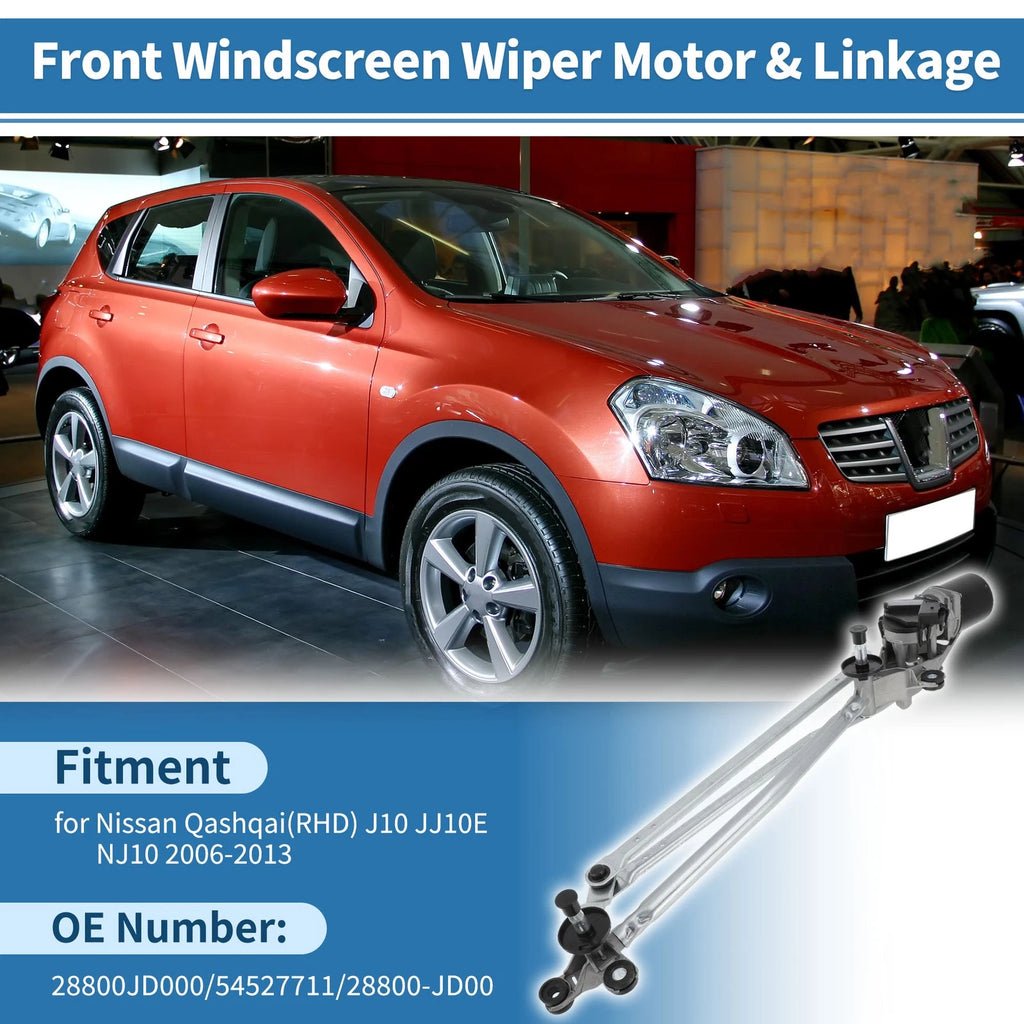 Windscreen Wiper Motor w/ Linkage No.28800-JD00 for Nissan Qashqai (2006–2013)