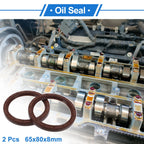 Set of 2 Oil Seal Rotary Shaft Seal FKM Rubber 65x80x8mm