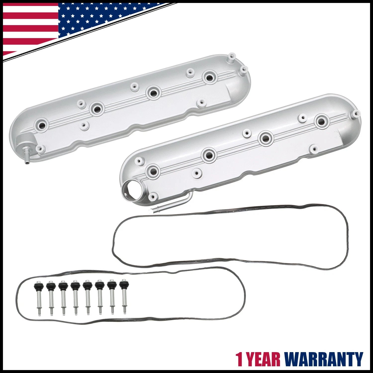 LH & RH Valve Cover Set w/ Gaskets for Chevrolet Silverado 1500 (2009–2013)