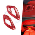 2PCS Red Carbon Fiber Interior Door Handle Cover for Dodge Challenger (2015–Up)