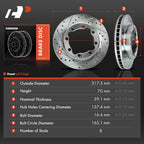 Drilled Brake Rotors for Dodge Ram 2500 3500 Chevrolet K3500 GMC