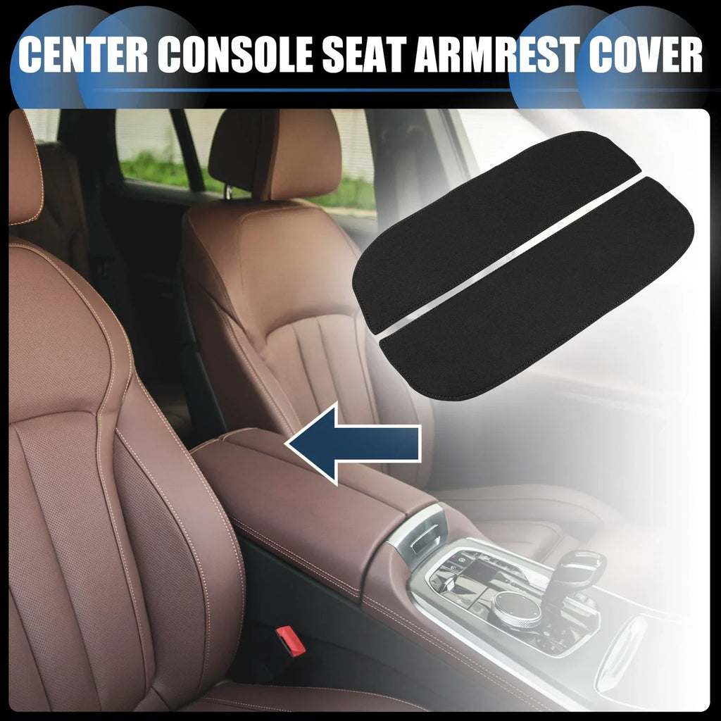 1 Pair Armrest Protector Cover Pad for BMW X5 X6 (2010-2018) Neoprene Black