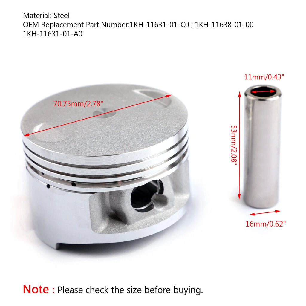 Piston Ring Kit +0.75mm for Yamaha XT225 XT 225 (1987–2007) Bore 70.75mm