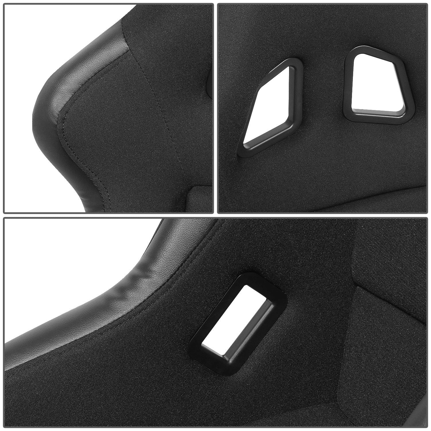 NRG Innovations FRP-311 Black Woven Fixed Back Bucket Racing Seat for Universal (2010–2023)