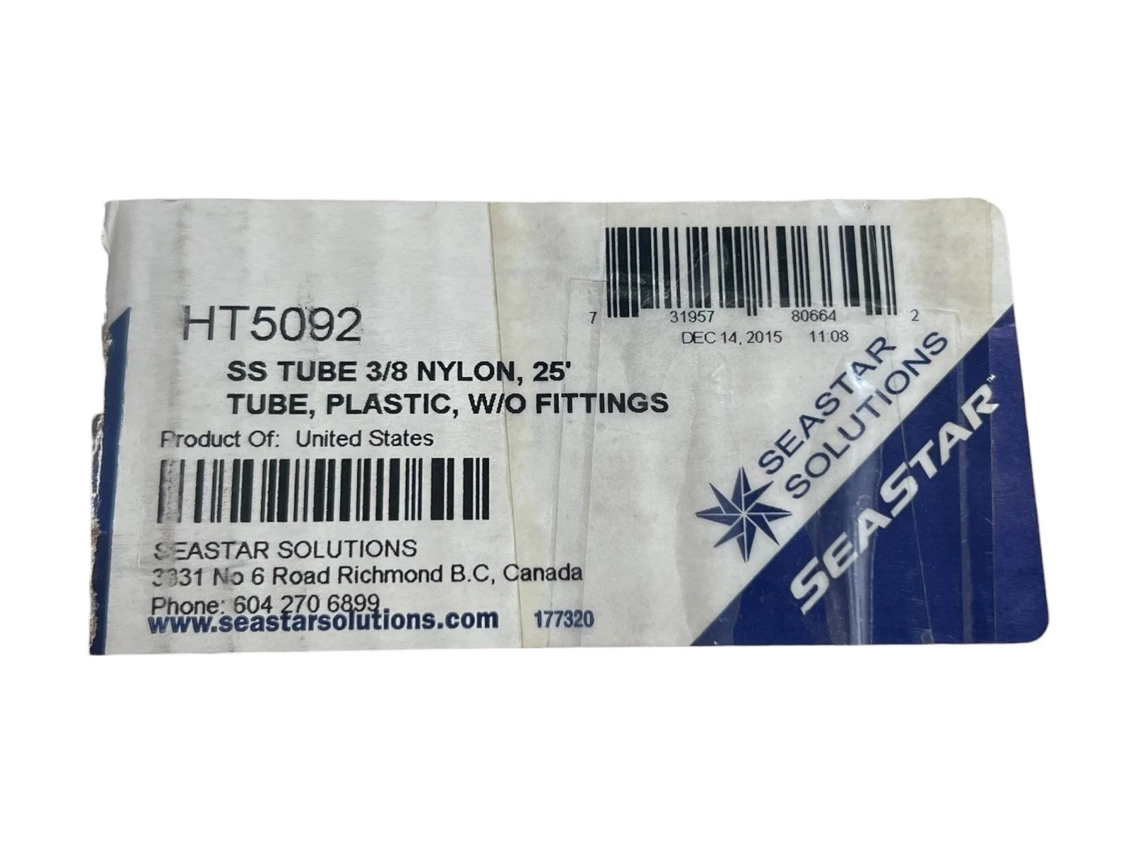 25FT Seastar Solutions HT5092 3/8in OD Nylon Tubing for Automotive (OEM)