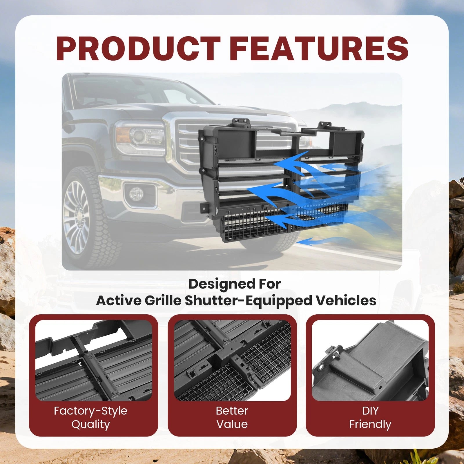 Active Radiator Shutter for Chevrolet Colorado GMC Canyon (2015–2022)